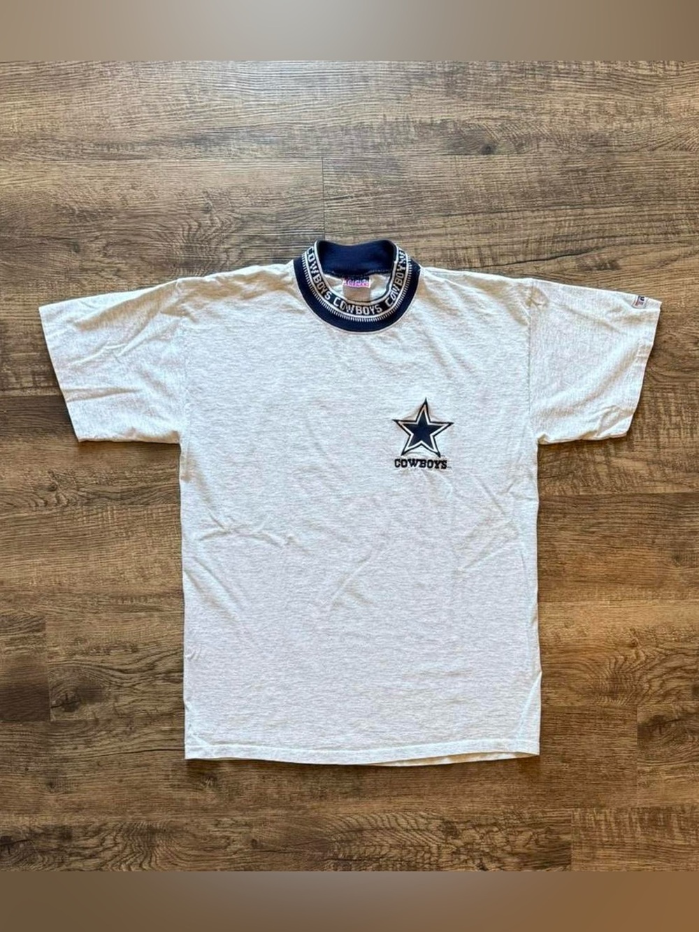 Vintage Dallas Cowboys Shirt Mens Medium Trench Tag Single Stitch 90s Mock Neck